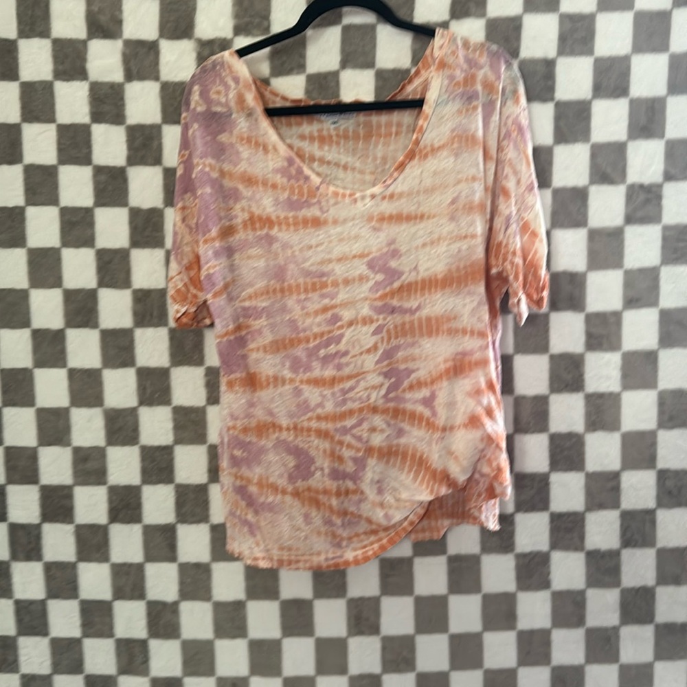 YFB Young Fabulouse & Broke Tie Dye Linen Blended Twister Tee Shirt M/ MEDIUM